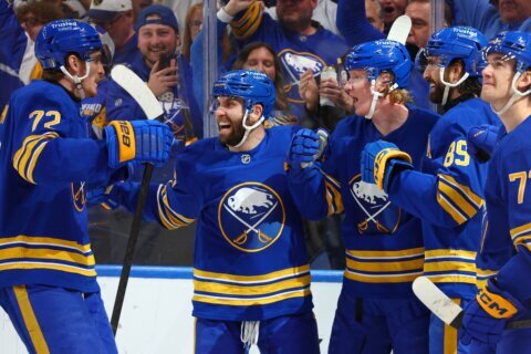 Bruins’ Lindholm scores tying goal to force overtime in Boston’s first-round series against Buffalo