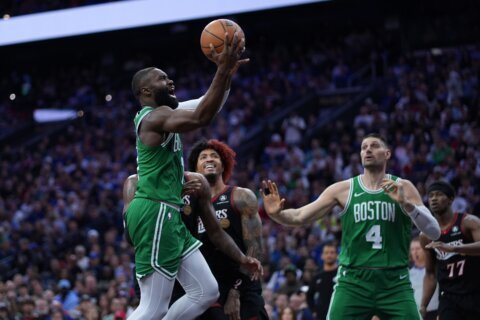 Celtics beat the 76ers 108-100 in Game 3 behind 25 points each from Tatum and Brown