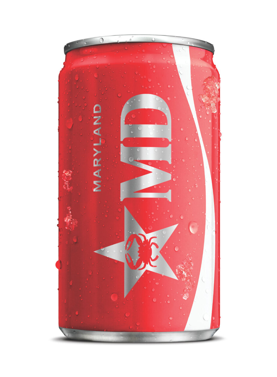 Soda can designed with Maryland's famous crustacean