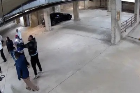 WATCH: Man does pull-up on water pipe that burst on GMU’s Arlington campus