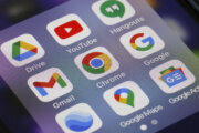 Google app icons on a smartphone screen