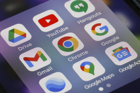 Google app icons on a smartphone screen