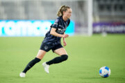 Washington Spirit defender Gabby Carle controls the ball during a CONCACAF W Champions Cup match at D.C.'s Audi Field on Sept. 03, 2025. (Hannah Foslien/Getty Images)