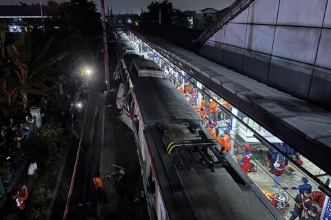 Trains collide near Indonesia’s capital, killing at least 3 people