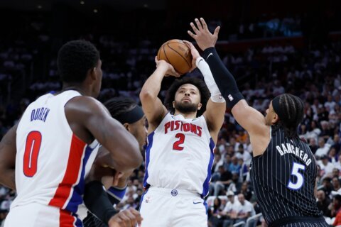 Pistons beat Magic 98-83 in Game 2 to even series and end NBA’s longest home playoff losing streak