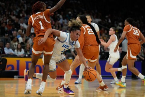 UCLA withstands Texas’ late charge, reaches first national championship game with grinding 51-44 win