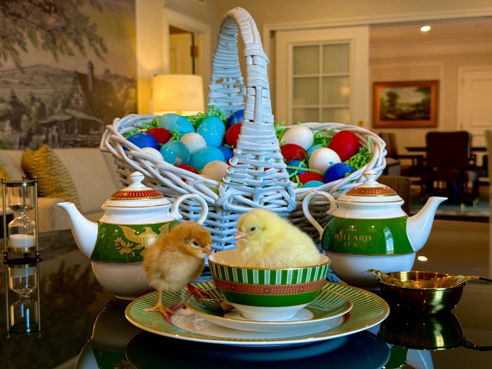 Chicks enjoying high tea