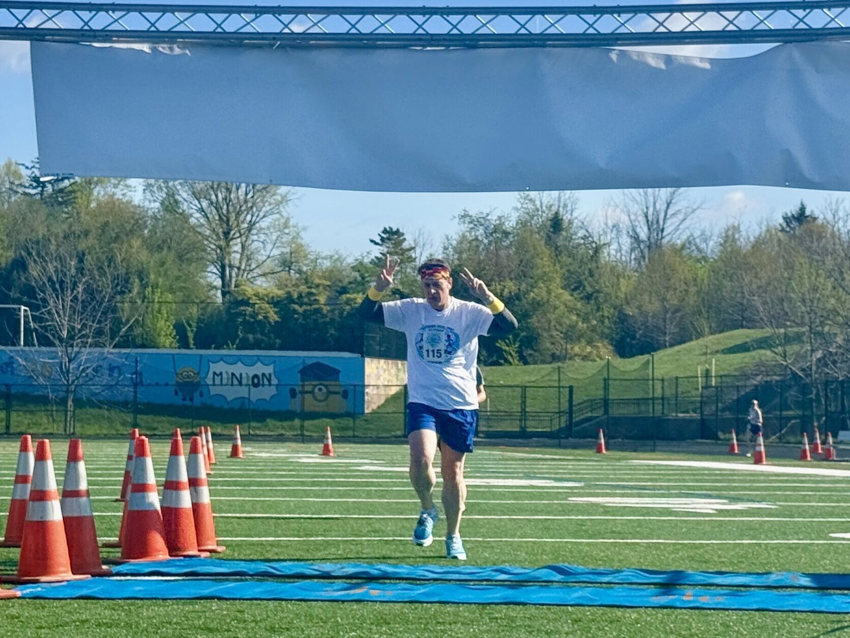 Crossing the finish line