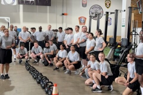 Police recruits in Fairfax Co. get prepared to enter the academy 