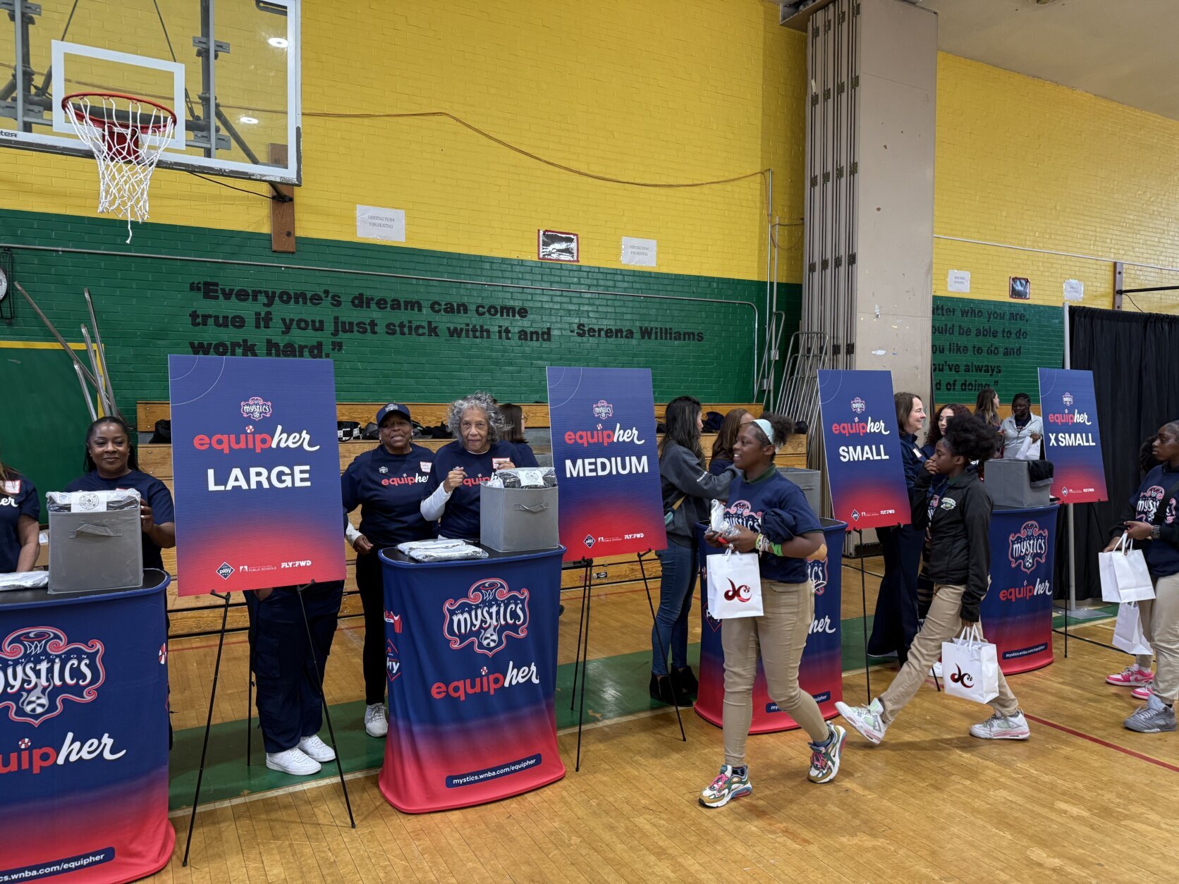 EquipHer sports bra giveaway at Hart Middle School