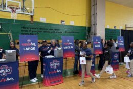 EquipHer sports bra giveaway at Hart Middle School