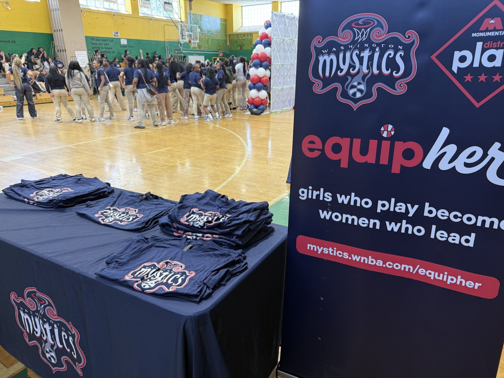 EquipHer sports bra giveaway at Hart Middle School