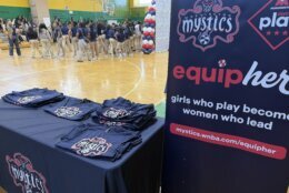 EquipHer sports bra giveaway at Hart Middle School