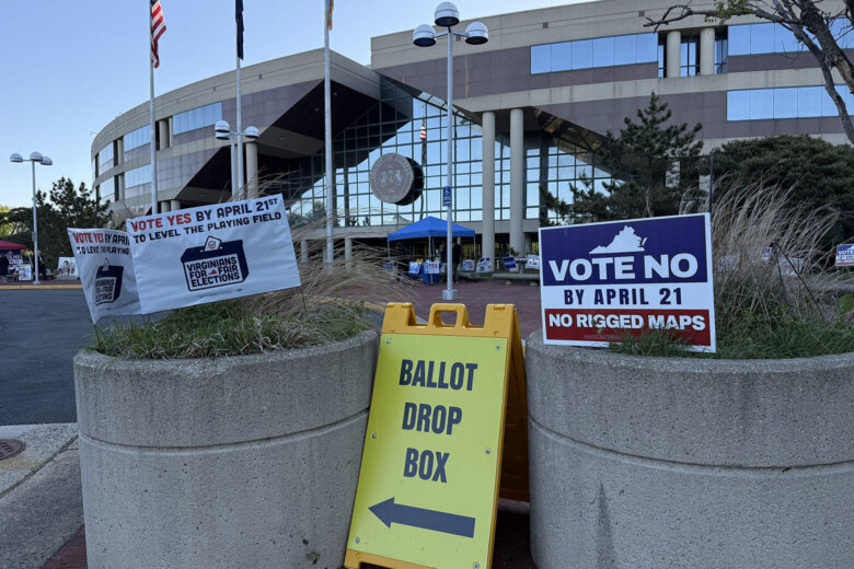 signs posted outside polling place
