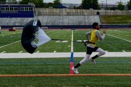 Student running a drill at clinic