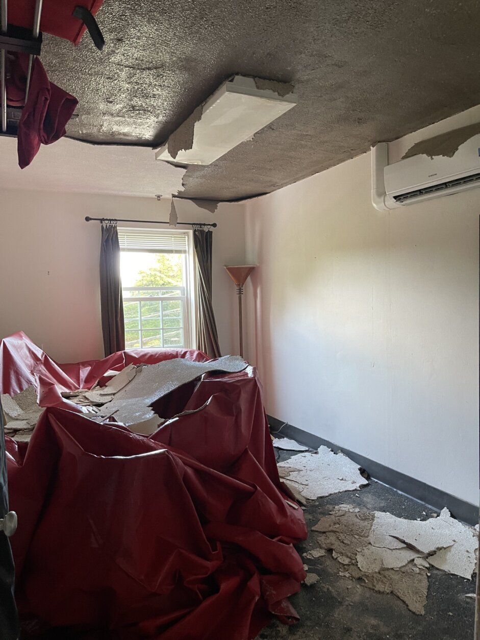 Electrical and ceiling damage at Mt Olivet