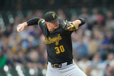 Skenes perfect into 7th, Griffin hits first
1st career homer in Pirates’ 6-0 win over Brewers