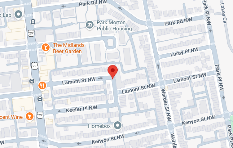 Map of area of DC house fire