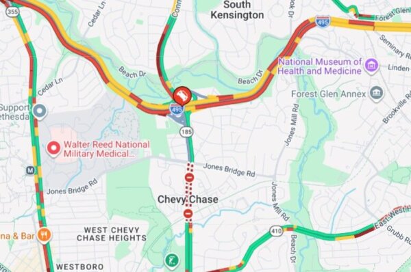 Map of traffic delays