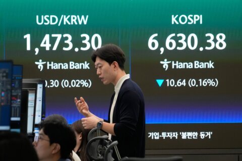 Asian stocks gain and oil prices decline after the UAE says it will exit OPEC