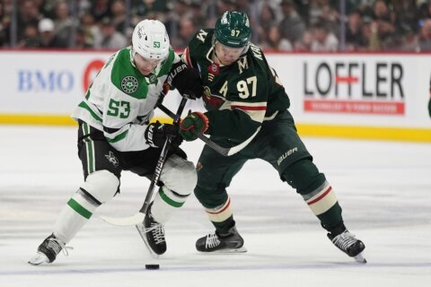 Stars and Wild go to 2nd overtime tied at 3 past midnight in Game 3 of even series