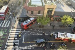 Bus collides into restaurant