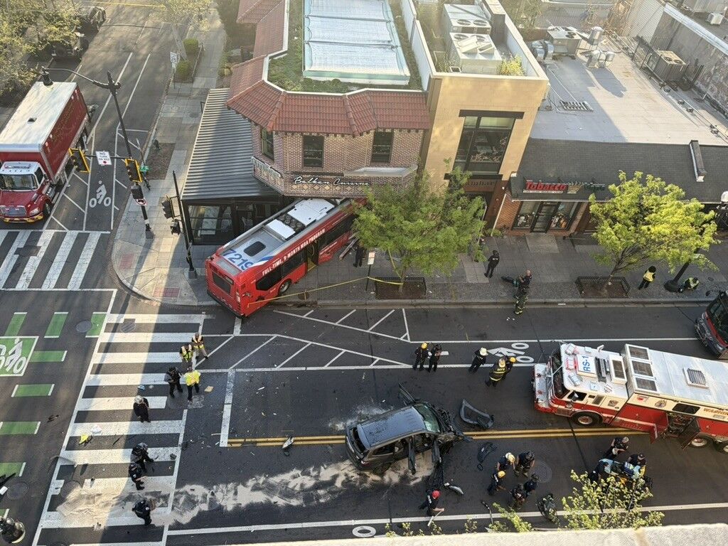 Bus collides into restaurant