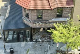 building damage of restaurant involved in bus accident