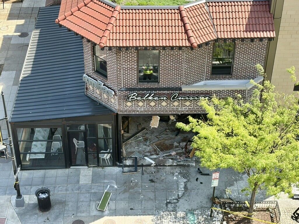 building damage of restaurant involved in bus accident