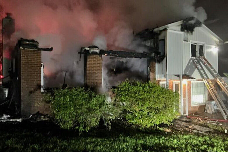 house burnt down after fire