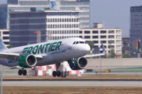 A Frontier plane hits a pedestrian during takeoff at Denver airport