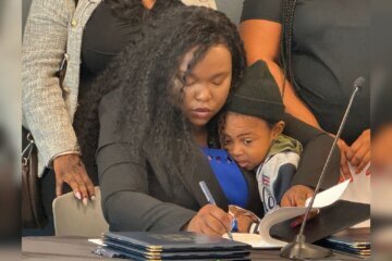 Council Chair Krystal Oriadha signed off on six different bills focused on childcare