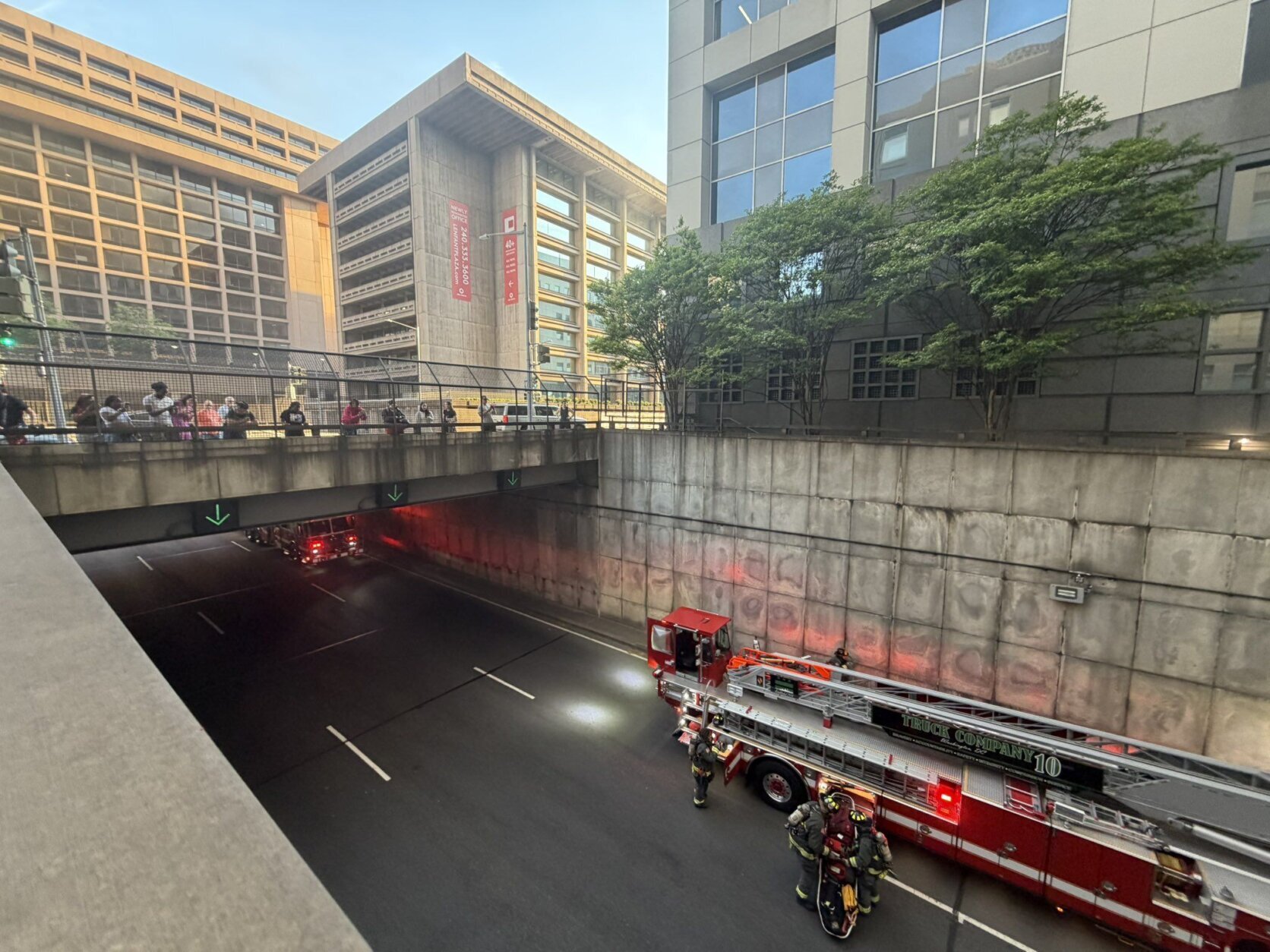 firetruck pictured from an overlook