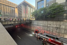 firetruck pictured from an overlook