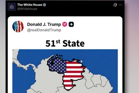 Trump comparte imagen del mapa de Venezuela pintado con la bandera de Estados Unidos