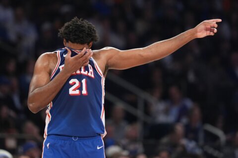 Joel Embiid is out for Game 2 of the 76ers’ series against the Knicks with ankle and hip injuries