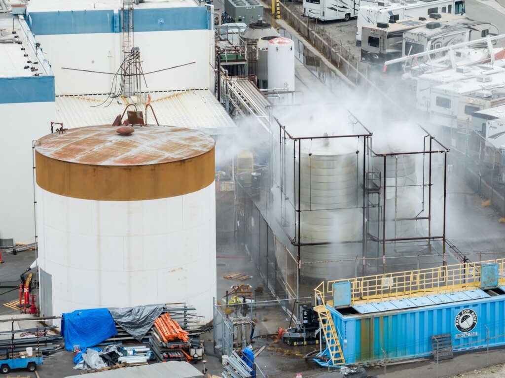 Officials lift evacuation orders for some California residents living near a damaged chemical tank