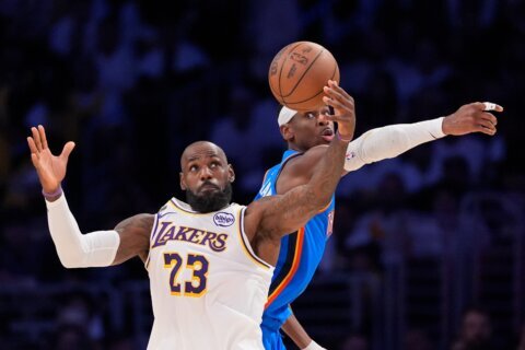 Thunder charge past Lakers 131-108 in Game 3 for another blowout in the champs’ 7-0 playoff run