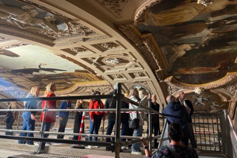 Klimt ceiling paintings on display in Vienna theater’s daily scaffolding tours