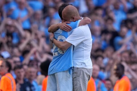 Pep Guardiola fights back tears and says goodbye as Man City fans implore him to stay 10 more years