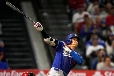 Shohei Ohtani getting on track with season-high 5 RBIs in Dodgers’ rout of Angels
