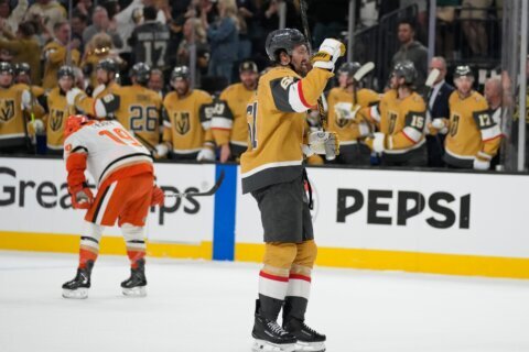 Barbashev scores late as the Golden Knights beat the Ducks 3-1 in Game 1
