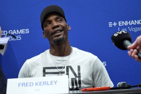 Sprinter Fred Kerley says he’s running clean at Enhanced Games, and that he’ll be at the LA Olympics