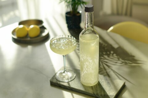 Limoncello, coconut oil and tequila combine for a margarita with tropical notes