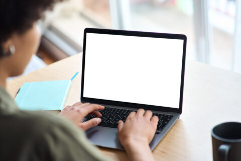 student on laptop