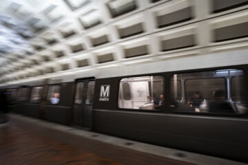 metro train pulls into station