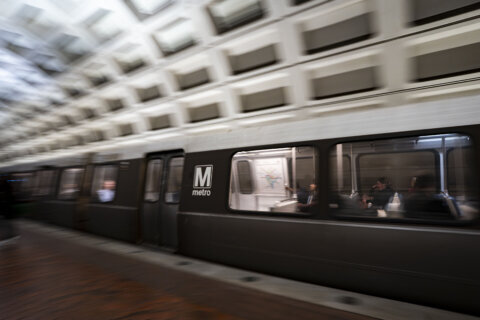 metro train pulls into station