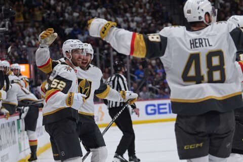 Golden Knights roll to early lead, hold off Avs 4-2 to open Western Conference Final