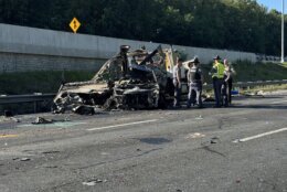 Multiple vehicles were involved in the crash, including at least two that caught fire.