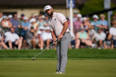 Jon Rahm part of a 5-way tie for the lead at PGA Championship